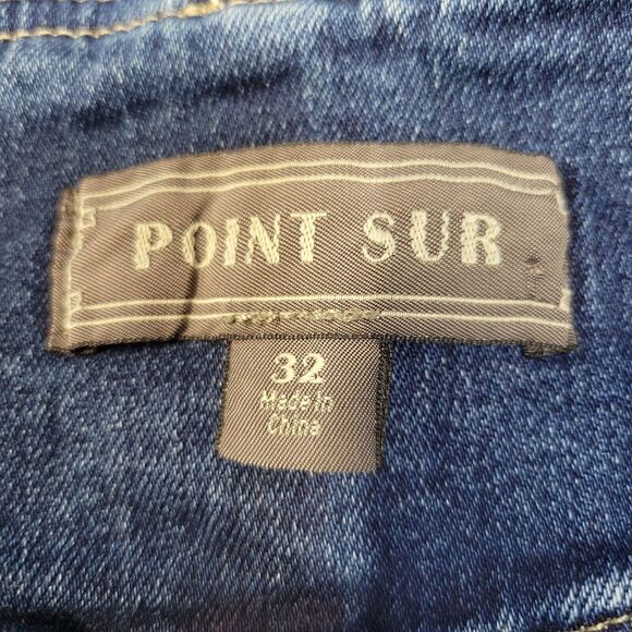 Point Sur Women's High Rise Straight Leg Jeans Size 32 Exposed Button Fly - Picture 7 of 8